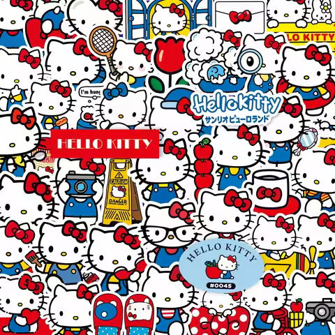 100 件可爱 Hello Kitty 卡通三丽鸥贴纸剪贴簿手机壳笔记本电脑吉他笔记本卡哇伊动漫贴纸儿童玩具