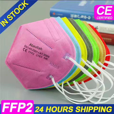 Ataullah ffp2 口罩 kn95 睫毛膏 5 层过滤一次性透气口罩防护防尘口罩 fpp2 kn95