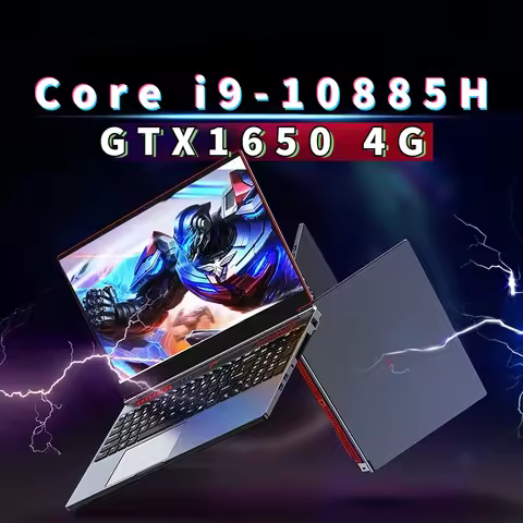 全新 16.1 英寸 10 游戏笔记本电脑英特尔酷睿 I9-10880H I I7-8750H Nvidia GTX 1650 4G Windows 10/11 游戏笔记本电脑金属超极本