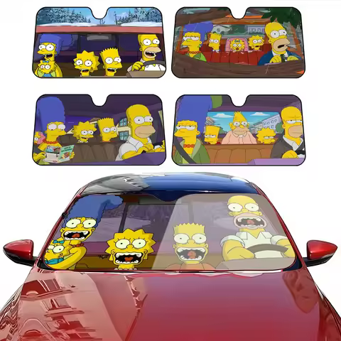 有趣酷 S-Simpsons-es 汽车遮阳挡风玻璃防紫外线车窗挡风玻璃罩遮阳帘汽车遮阳板