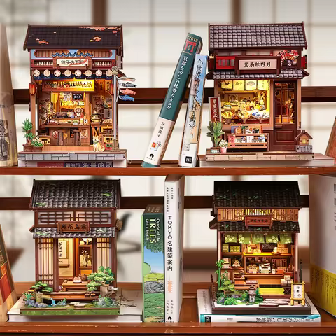 CUTEBEE Book Nook DIY 拼搭套件，带激光切割精密部件 3D 木制拼图收藏品书桌家居装饰，适合礼物创意