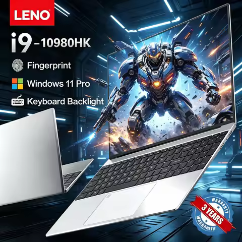 LENO 2026 15.6 英寸笔记本电脑英特尔酷睿 i9-10980 Windows 11 Pro 指纹解锁背光键盘便携式游戏办公笔记本电脑