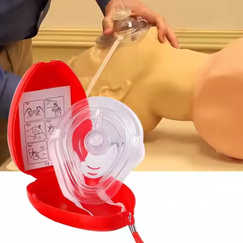 1 件套医用心肺复苏面罩成人儿童袖珍复苏器户外急救心脏救援面罩生存装备