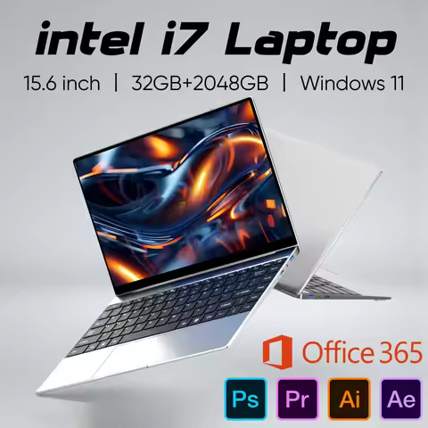 全新超薄笔记本电脑英特尔酷睿 i7 8650U 15.6 英寸 32GB RAM 2TB SSD 游戏电脑办公学习电脑 PC Windows 11 Pro