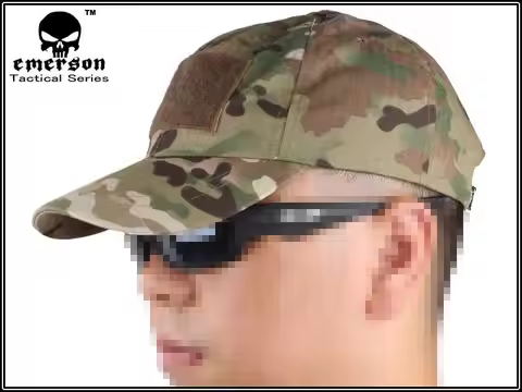 艾默生棒球运动帽战术狩猎帽钓鱼防刮网格布迷彩MC EM8560
